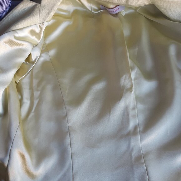 Jacque Vert SZ 16 Shantung Soft Lime Green Jacket 3/4 Sleeves - Picture 7 of 11